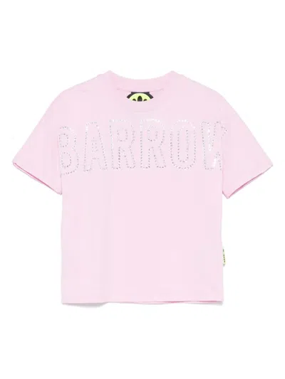 Barrow Kids' Studded Jersey T-shirt In Pink