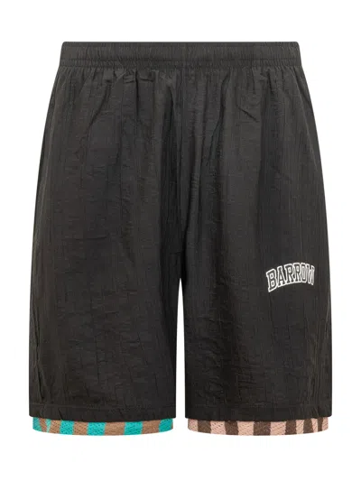 Barrow Stylish Logo Shorts For Spring/summer 2025 In Nero