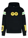 Barrow Cotton Sweatshirt With Hood And Graphic Print In Black