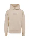 Barrow Hooded Cotton Sweatshirt Back Print In Neutral