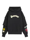 Barrow Layered Graphic-print Hoodie In Black