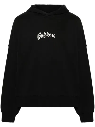 Barrow Logo-print Cotton Hoodie In Black
