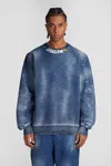 Barrow Washed Crewneck Sweatshirt In Blue
