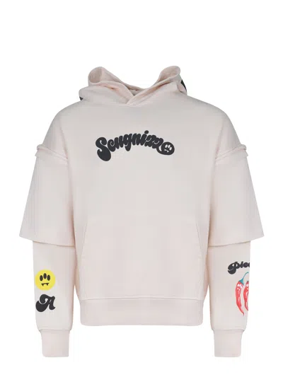 Barrow Logo Hooded Sweatshirt In Neutral