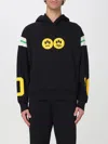Barrow Cotton Sweatshirt With Hood And Graphic Print In Black