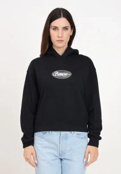 Pre-owned Barrow Sweatshirt Frau Schwarz Abzugshaube Mit Kapuze Maxi Druck Logo Und Ric