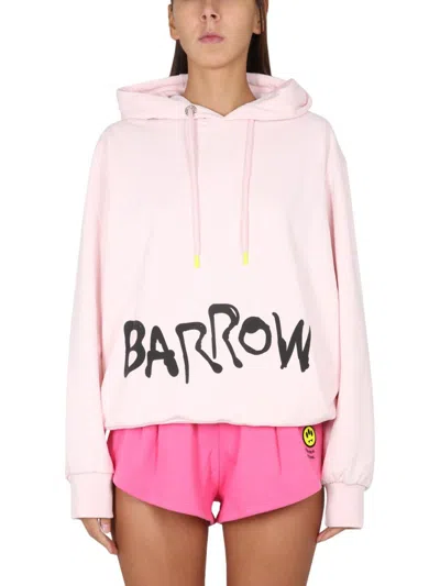 Barrow Sweatshirt With Logo Print Unisex In Pink