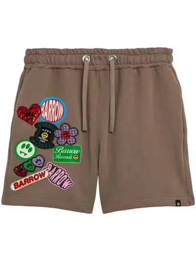 Barrow Patch-detail Shorts In Brown