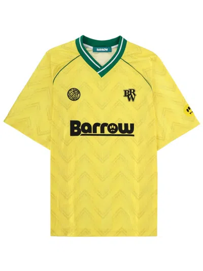 Barrow Unisex Logo T-shirt In Yellow