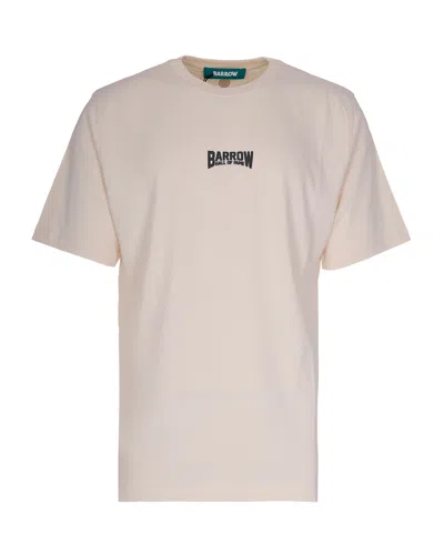Barrow T-shirt Con Stampa Crema In Pink