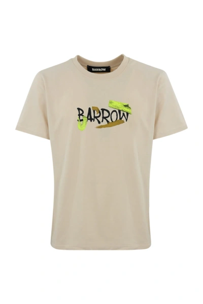 Barrow T-shirt With Paintbrush Logo Print In Turtledove