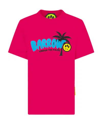 Barrow T-shirt With Round Neck And Short Sleeves In Pink