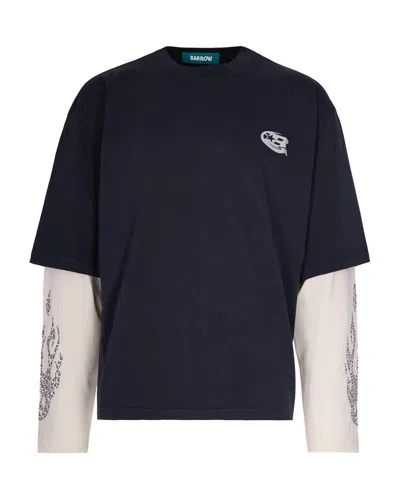 Barrow T-shirt A Maniche Lunghe Nera In Blue