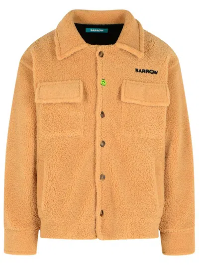 Barrow 'teddy' Acrylic Blend Jacket Baige In Orange