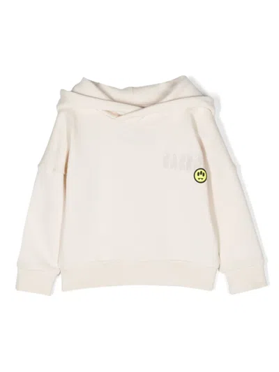 Barrow Babies' Teddy Bear Print Cotton Hoodie In Nude