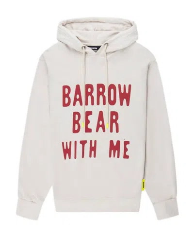 Barrow Teddy Bear-print Cotton Hoodie In White