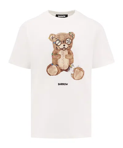 Barrow Teddy Bear-print T-shirt In White