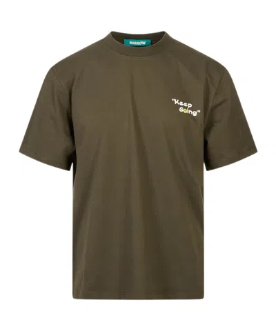 Barrow Teddy Bear Printed Jersey T-shirt In Brown