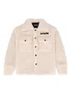 Barrow Teddy-embroidered Fleece Shirt In Neutral