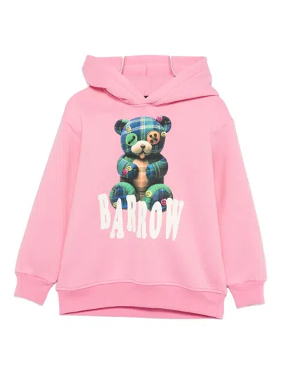 Barrow Kids' Teddy-graphic Hoodie In Pink