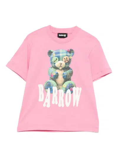Barrow Kids' Teddy-graphic T-shirt In Pink
