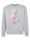 Barrow Teddy-print Crew-neck Sweatshirt In Gray