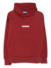 Barrow Teddy-print Hooded Sweatshirt In Red