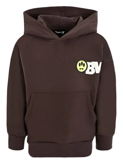Barrow Kids' Teddy-print Hoodie In Black