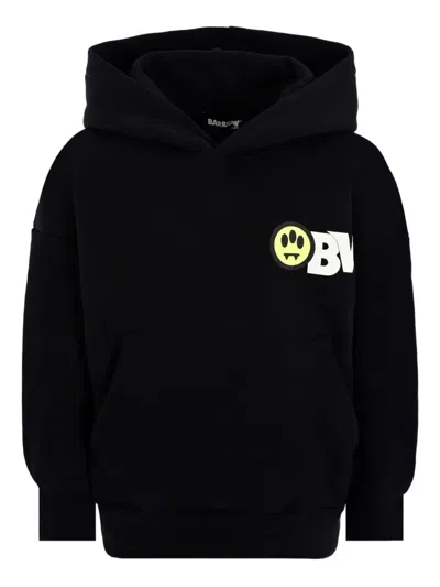 Barrow Kids' Teddy-print Hoodie In Black