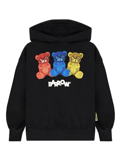 Barrow Teddy-print Hoodie In Black