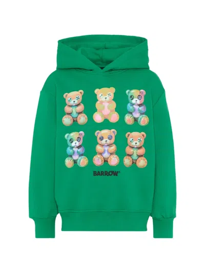 Barrow Teddy-print Hoodie In Green