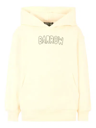 Barrow Kids' Teddy-print Hoodie In Yellow