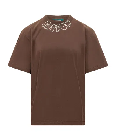 Barrow Graphic-print Cotton T-shirt In Brown