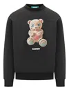 Barrow Teddy-print Sweatshirt In Black