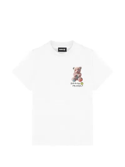 Barrow Kids' Teddy-print T-shirt In White