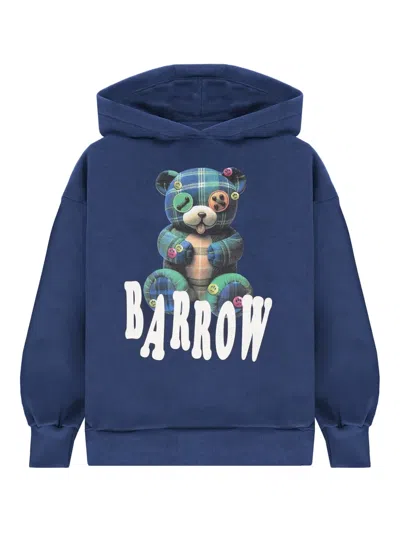 Barrow Kids' Teddy Tartan Hoodie In Blue