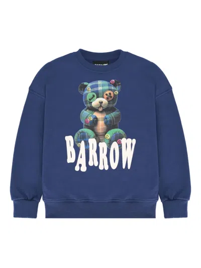 Barrow Kids' Teddy Tartan Sweatshirt In Blue