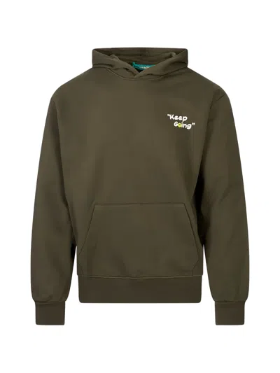 Barrow Teddy-print Hoodie In Green