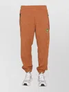 Barrow Textured Fabric Jogging Pants With Elastic Waistband In Orange