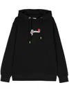 Barrow Textured-prints Cotton Hoodie In Black