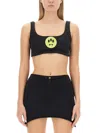 Barrow Smiley-face Jersey Fleece Cropped Top