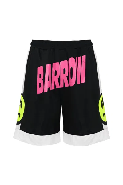 Barrow Triacetate Bermuda Shorts With Print In Nero