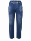 Barrow Denim-effect Cotton Trousers With Logo