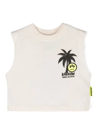 Barrow Kids' Under The Palms-print Tank Top In Neutrals