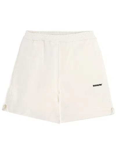 Barrow Unisex Cotton Mini Shorts In White