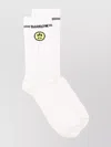 Barrow Unisex Cotton Terry Socks With Smiley Design In White