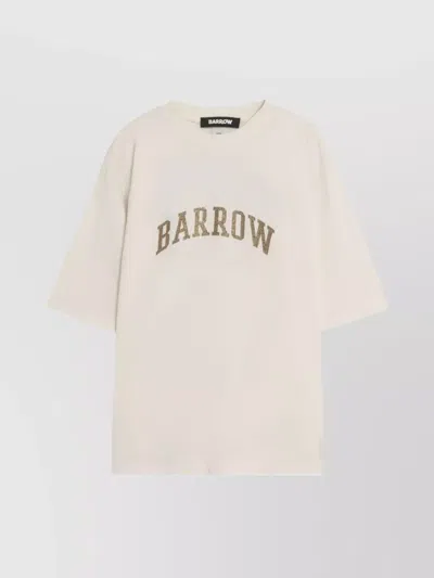 Barrow Unisex Graphic Print Crew Neck T-shirt In Neutral