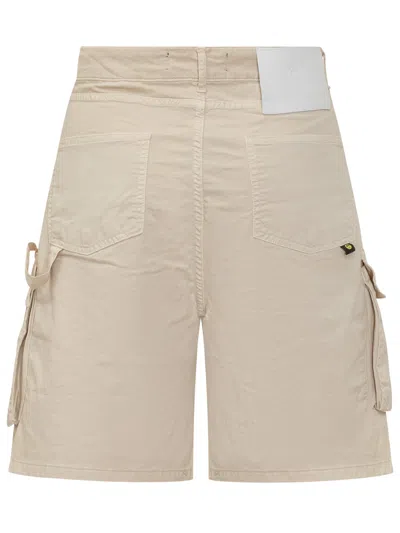 Barrow Unisex Mini Cargo Shorts In Off White