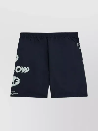Barrow Unisex Nylon Shorts Graphic Print In Black