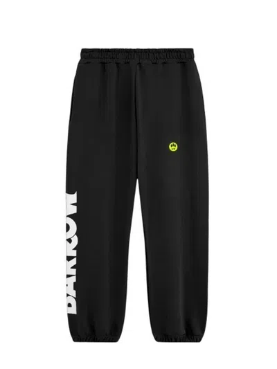 Barrow Elastic Waistband Tracksuit Bottoms With Side Pockets In Black